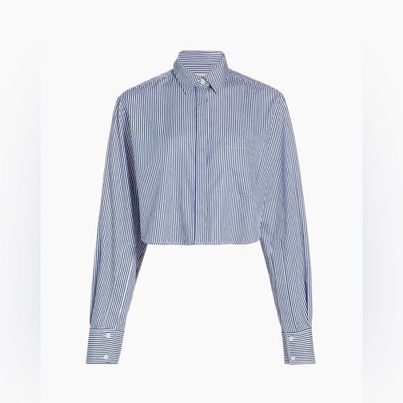 Jonathan Simkhai Tops - JONATHAN SIMKHAI Renata Striped Cropped Shirt NEW
